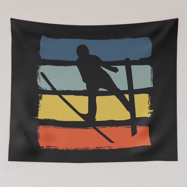 Item preview, Retro Ski Jumper Ski Jumping Fan designed and sold by Anniko Art Studio.