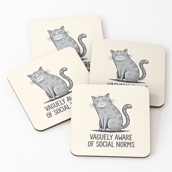 Item preview, Vaguely Aware of Social Norms Funny Cat Design designed and sold by Dream-Fab.