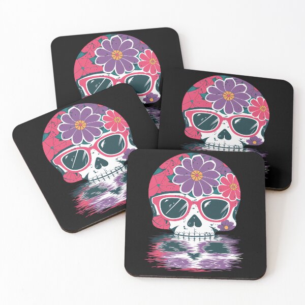 Item preview, Floral Skull with Sunglasses Reflection designed and sold by ZetaDream.
