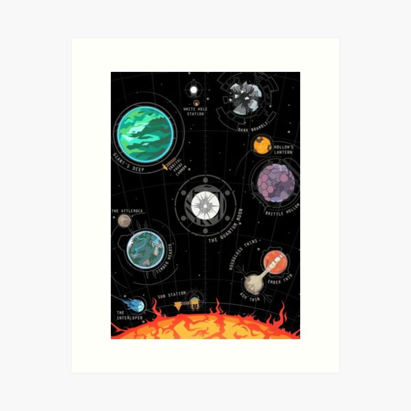 Item preview, Outer Wilds Planets HD - Outer Wilds Map designed and sold by ArvorStudios.