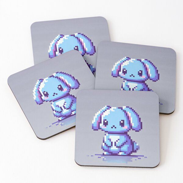 Item preview, Simple Pixel Things: Blue Object - Pixelated Blue Creature - Retro Cute Bunny Charm (Pixel Art, Minimalism) designed and sold by TrippyBunnyShop.