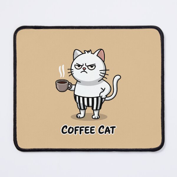 Item preview, Coffee Cat Funny Grumpy Design designed and sold by Dream-Fab.