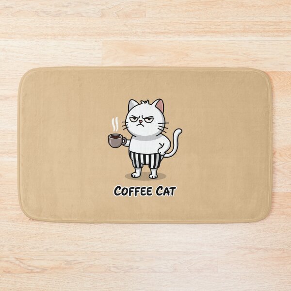 Item preview, Coffee Cat Funny Grumpy Design designed and sold by Dream-Fab.