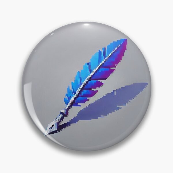 Item preview, Simple Pixel Things: Blue Object - Pixelated Feather in Blue and Purple (Pixel Art, Gradient, Minimalism) designed and sold by TrippyBunnyShop.