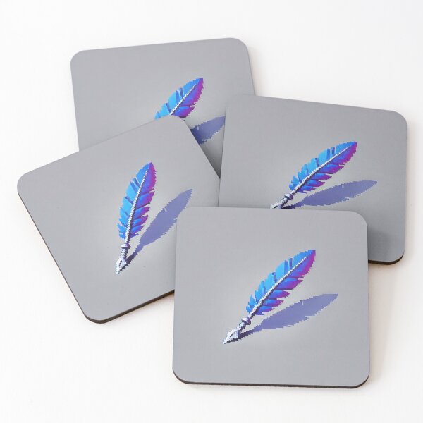 Item preview, Simple Pixel Things: Blue Object - Pixelated Feather in Blue and Purple (Pixel Art, Gradient, Minimalism) designed and sold by TrippyBunnyShop.