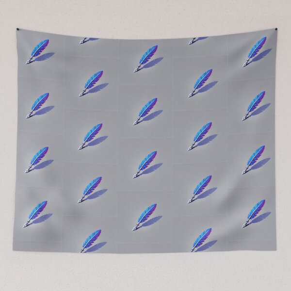 Item preview, Simple Pixel Things: Blue Object - Pixelated Feather in Blue and Purple (Pixel Art, Gradient, Minimalism) designed and sold by TrippyBunnyShop.
