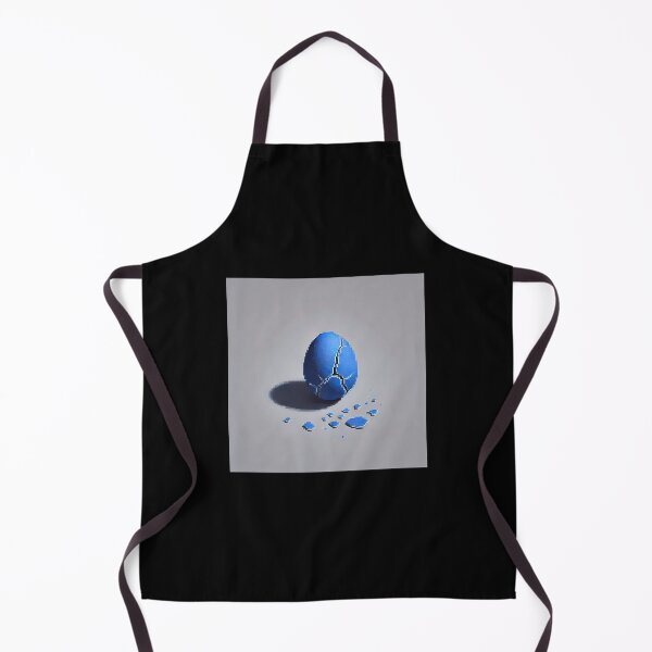 Item preview, Simple Pixel Things: Blue Object - Pixelated Blue Egg - Cracked Digital Art (Pixel Art, Minimalism, Light Gray Background) designed and sold by TrippyBunnyShop.