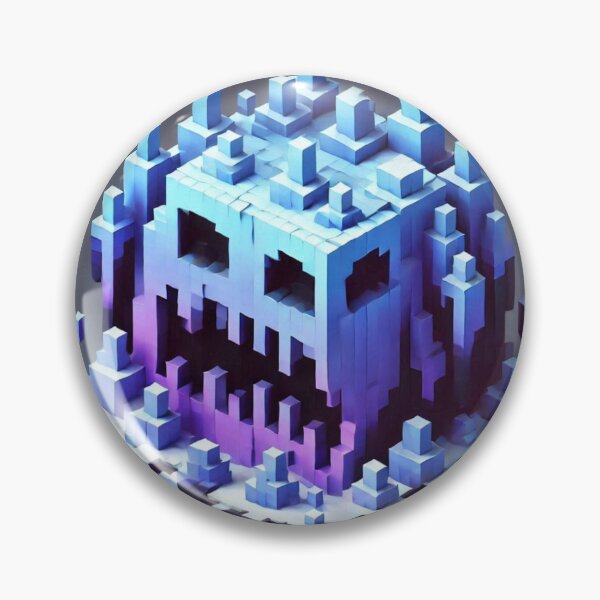 Item preview, Simple Pixel Things: Blue Object - Pixelated Ghost Face - Retro Voxel Art (Pixel Art, Minimalism, Blue and Purple) designed and sold by TrippyBunnyShop.