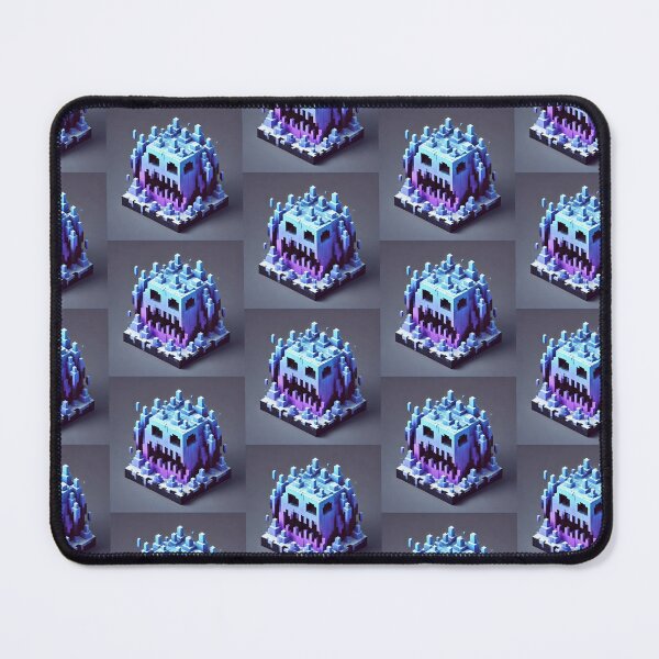 Item preview, Simple Pixel Things: Blue Object - Pixelated Ghost Face - Retro Voxel Art (Pixel Art, Minimalism, Blue and Purple) designed and sold by TrippyBunnyShop.