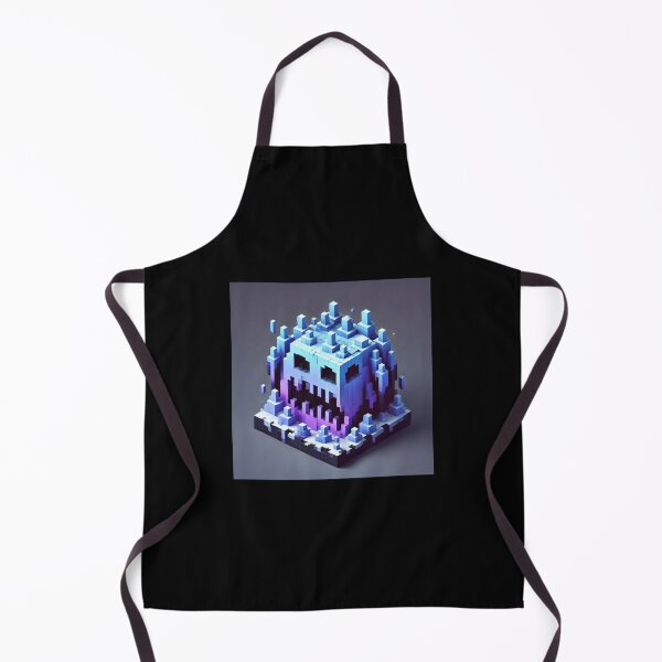 Item preview, Simple Pixel Things: Blue Object - Pixelated Ghost Face - Retro Voxel Art (Pixel Art, Minimalism, Blue and Purple) designed and sold by TrippyBunnyShop.