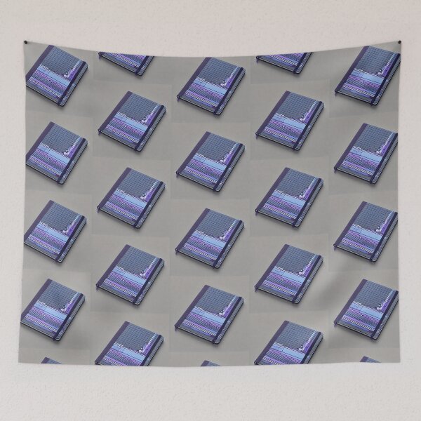 Item preview, Simple Pixel Things: Blue Object - Pixelated Notebook with Geometric Cover (Pixel Art, Minimalism, Blue and Purple) designed and sold by TrippyBunnyShop.
