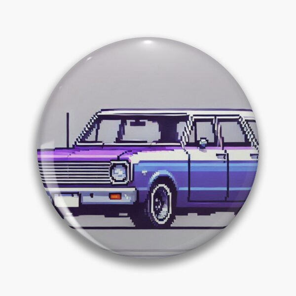 Item preview, Simple Pixel Things: Blue Object - Pixelated Retro Station Wagon (Pixel Art, Minimalism) designed and sold by TrippyBunnyShop.