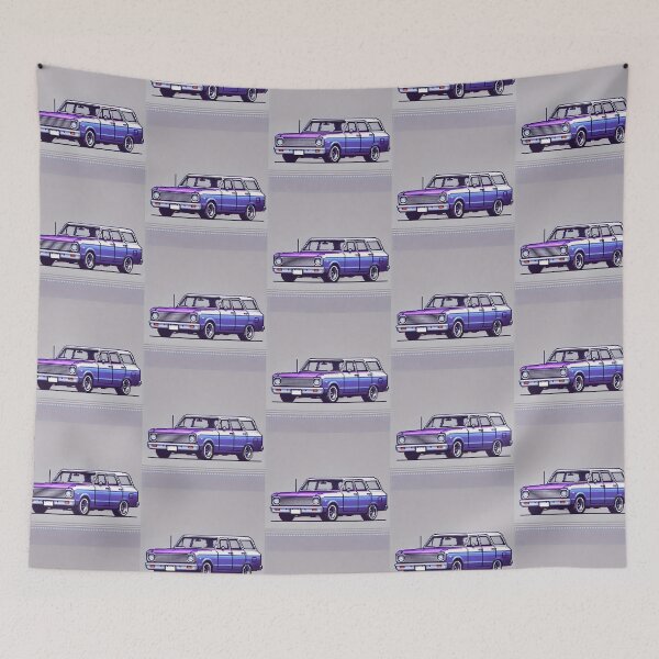 Item preview, Simple Pixel Things: Blue Object - Pixelated Retro Station Wagon (Pixel Art, Minimalism) designed and sold by TrippyBunnyShop.