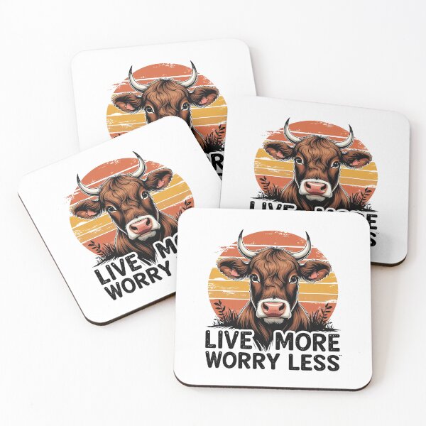 Item preview, Live More Worry Less Vintage funny Highland cow designed and sold by bukajart.
