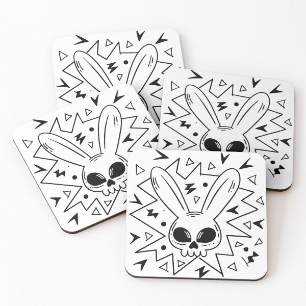 Item preview, Skull with bunny ears - Pop art abstract design designed and sold by Bleak Shirt.