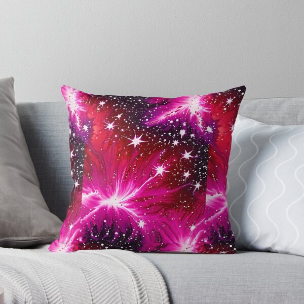 Item preview, MIDNIGHT FIREWORKS STARS *Red Maroon Pink Black* ABSTRACT PAINTING PRINT Contemporary Modern Fine Art Gallery designed and sold by Spinning Plates 360.