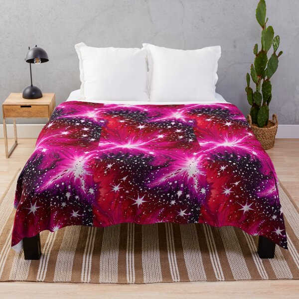 Item preview, MIDNIGHT FIREWORKS STARS *Red Maroon Pink Black* ABSTRACT PAINTING PRINT Contemporary Modern Fine Art Gallery designed and sold by Spinning Plates 360.
