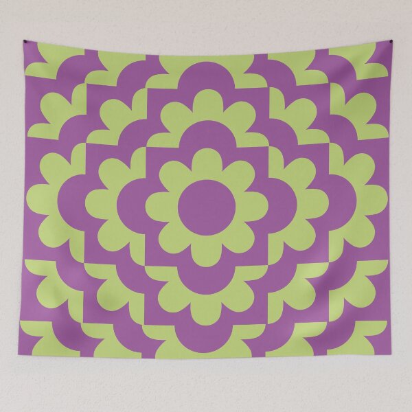 Item preview, Abstract Geometric Flower Pattern 21 in light purple and pale greenery designed and sold by nineFlorals.