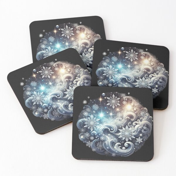Item preview, Celestial Snowfall - Whimsical Winter Night Art designed and sold by Desireehaz.