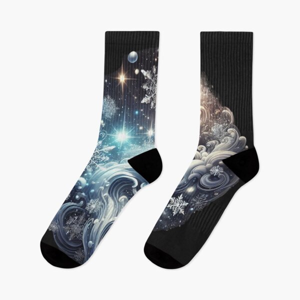 Item preview, Celestial Snowfall - Whimsical Winter Night Art designed and sold by Desireehaz.