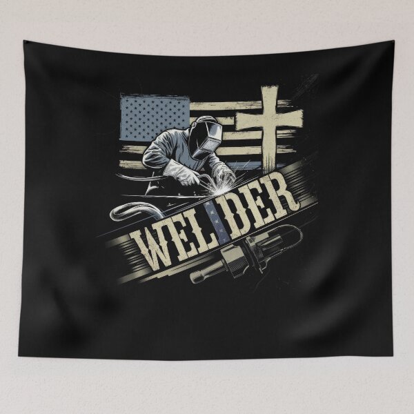 Item preview, Welder American Flag Welding Faith Cross Christian designed and sold by teeturle.