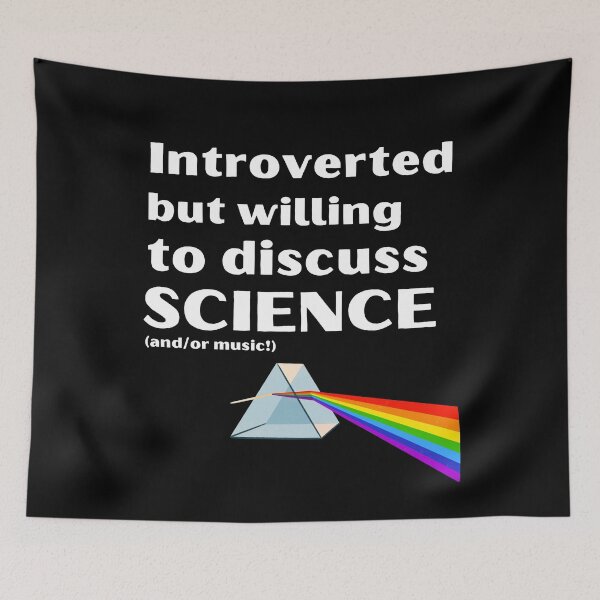 Item preview, Introverted But Willing To Discuss Science (and/or music!) Funny Introvert Tshirt designed and sold by OldSkullDesigns.