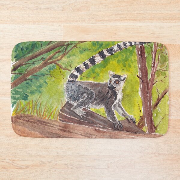 Item preview, Lemur in tropical jungle designed and sold by SoupSouka.