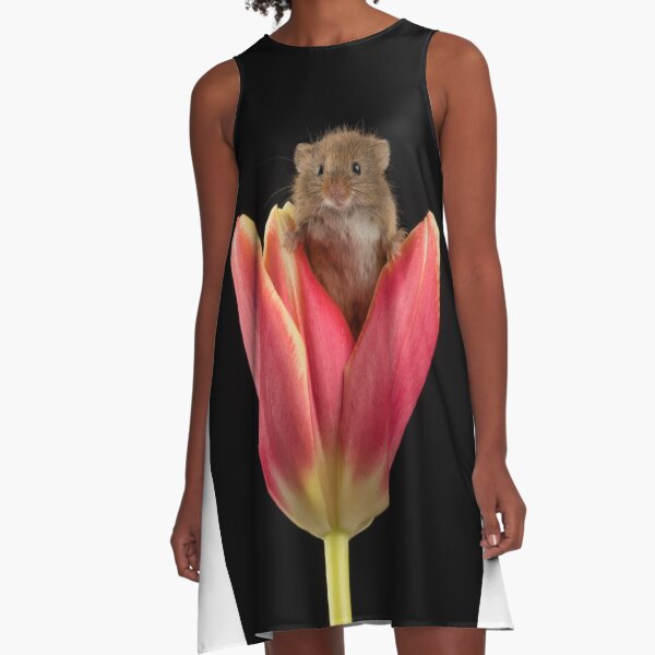 Harvest Mouse In Tulip A-Line Dress