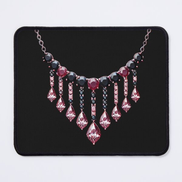 Item preview, Elegant Pink and Black Diamond Necklace Design designed and sold by Desireehaz.