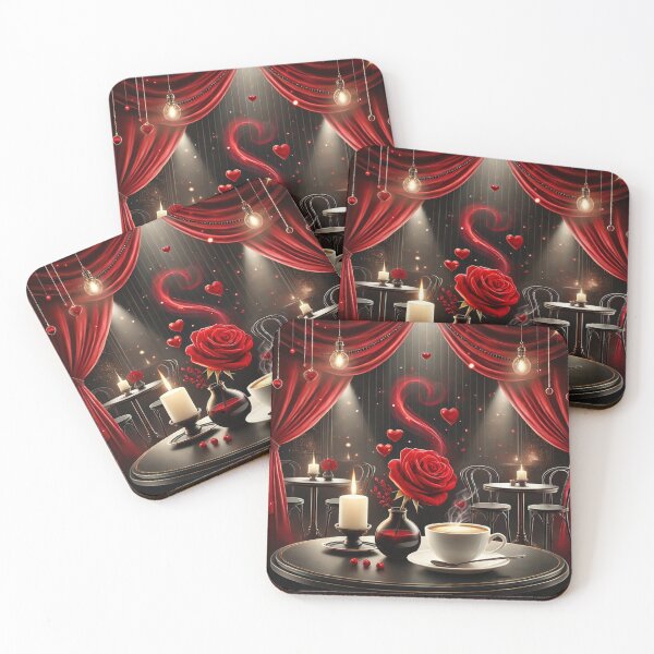 Item preview, Romantic Cafe Ambiance with Roses and Candles designed and sold by Desireehaz.