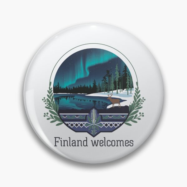 Item preview, Finland Welcomes Flag Map Helsinki, sauna, lakes designed and sold by AnimalsDH305.