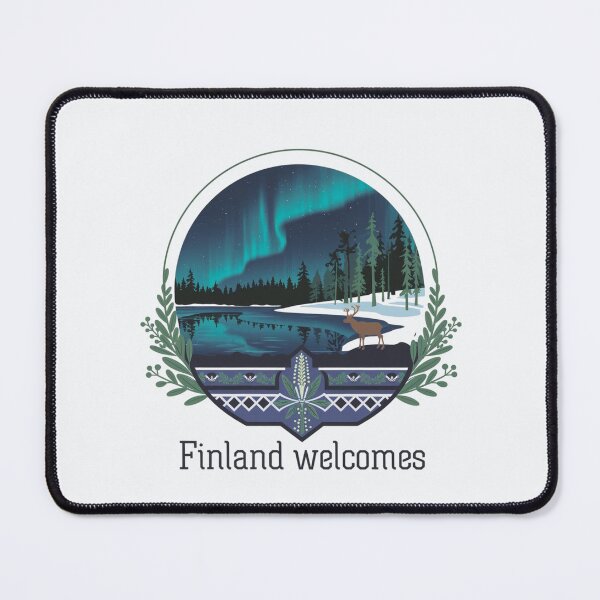 Item preview, Finland Welcomes Flag Map Helsinki, sauna, lakes designed and sold by AnimalsDH305.