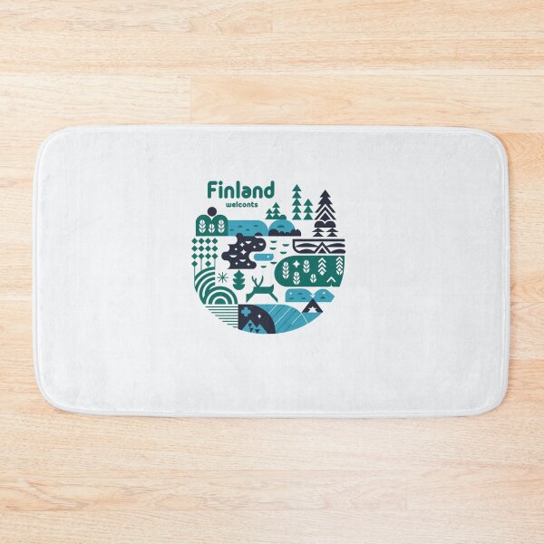Item preview, Finland Welcomes Flag Map Helsinki, sauna, lakes designed and sold by AnimalsDH305.