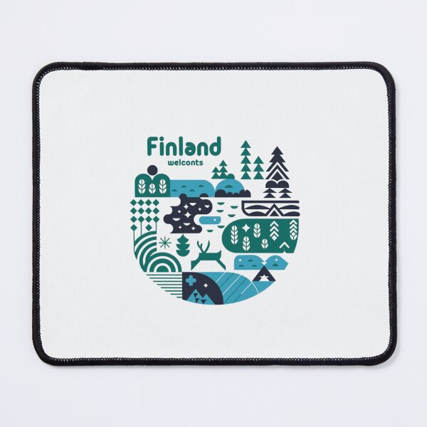 Item preview, Finland Welcomes Flag Map Helsinki, sauna, lakes designed and sold by AnimalsDH305.