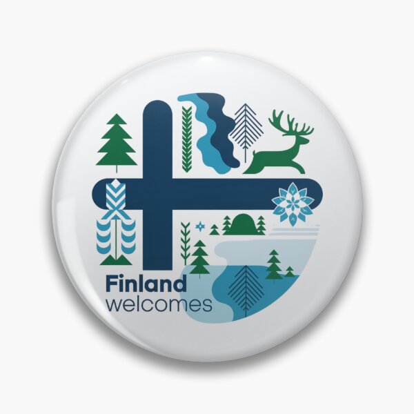 Item preview, Finland Welcomes Flag Map Helsinki, sauna, lakes designed and sold by AnimalsDH305.
