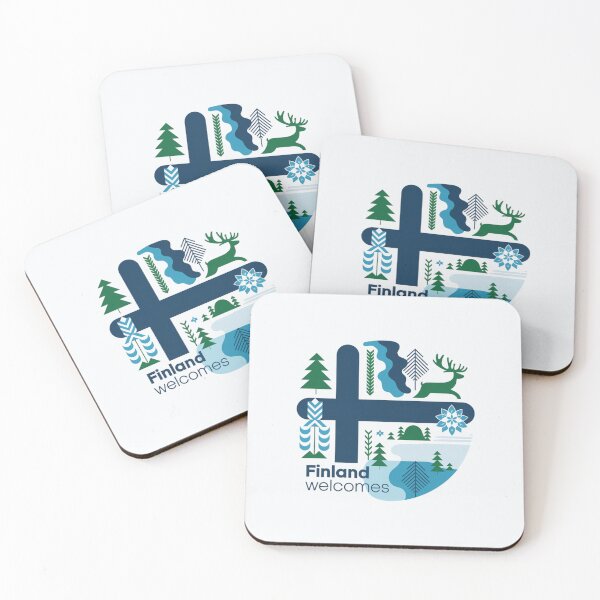 Item preview, Finland Welcomes Flag Map Helsinki, sauna, lakes designed and sold by AnimalsDH305.