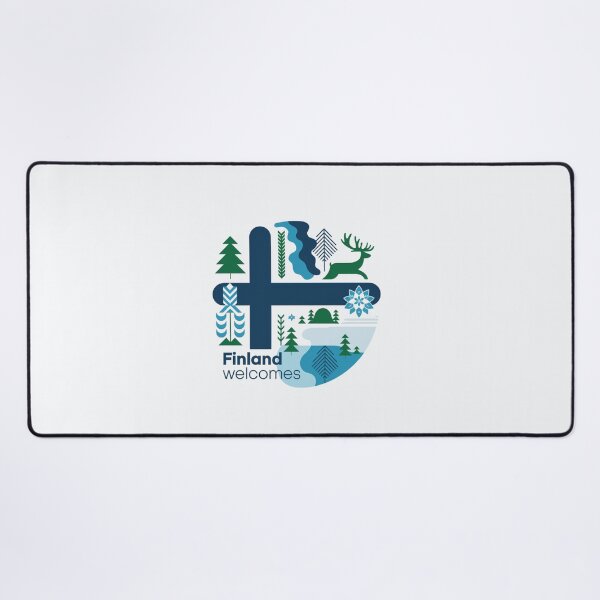 Item preview, Finland Welcomes Flag Map Helsinki, sauna, lakes designed and sold by AnimalsDH305.