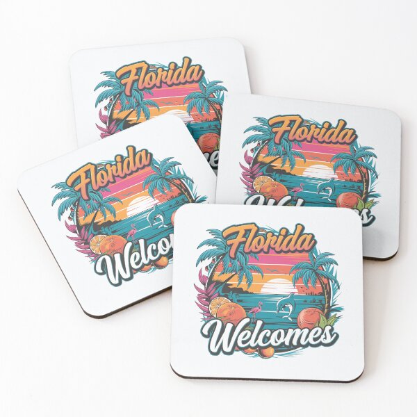 Item preview, Florida Welcomes Flag Map Miami, Orlando,  designed and sold by AnimalsDH305.