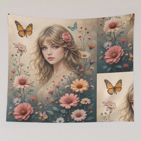 Item preview, Retro Garden Dreams Magic Worlds Colors Butterflies Flowers designed and sold by ART ATTACK ZONE.