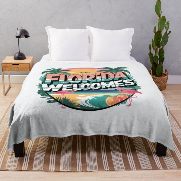 Item preview, Florida Welcomes Flag Map Miami, Orlando, designed and sold by AnimalsDH305.