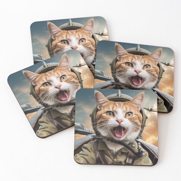 Item preview, Feline Ace: WWII Pilot Cat Amidst Chaos designed and sold by RK - Shop.