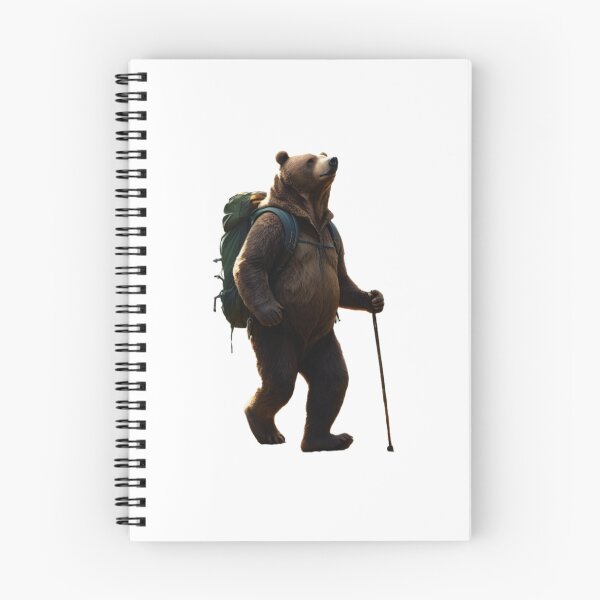 Item preview, Backpacking Bear With Hiking Stick designed and sold by RebelPaintBrush.