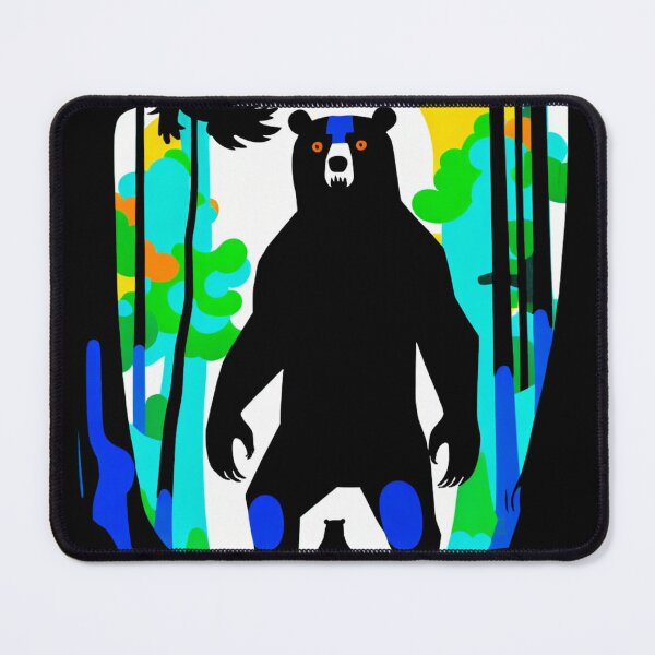 Item preview, Bear and Cub Silhouettes in Colorful Forest Scene designed and sold by RebelPaintBrush.