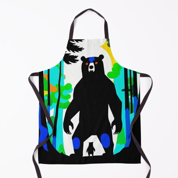 Item preview, Bear and Cub Silhouettes in Colorful Forest Scene designed and sold by RebelPaintBrush.