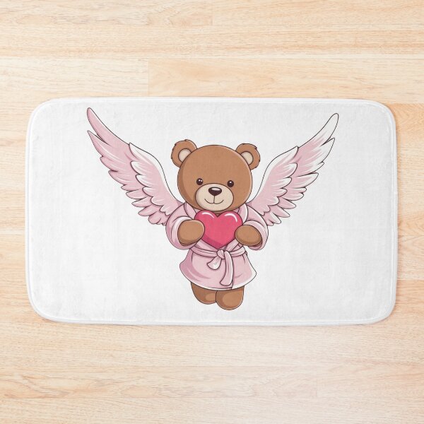 Item preview, Cute Artwork of an Angel Teddy Bear Holding a Heart designed and sold by CuteopiaGallery.