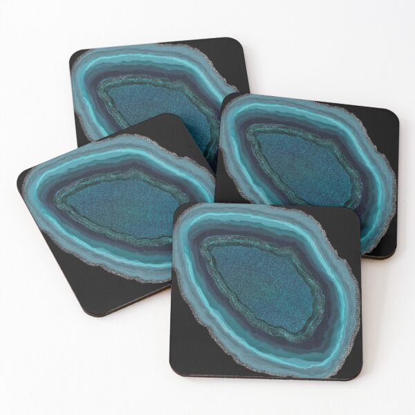 Item preview, Blue Glitter Agate Geode Crystal Slice designed and sold by By Aurora Sky.