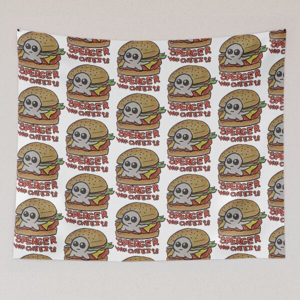 Item preview, Sperger Wif Cheez OwO Watercolour Meme Autism Burger designed and sold by feardeargcrafts.