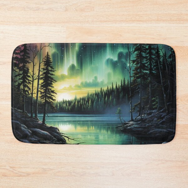 Item preview, Forest by the river.Forest landscape.Northern lights. designed and sold by MagelliShop.