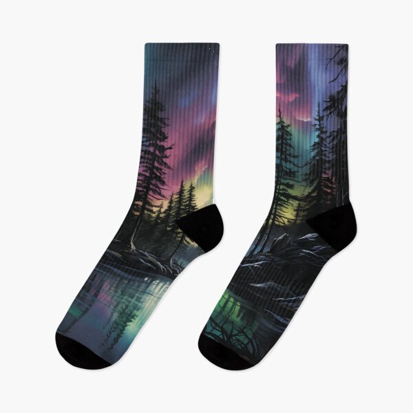 Item preview, Forest by the river.Forest landscape.Northern lights. designed and sold by MagelliShop.