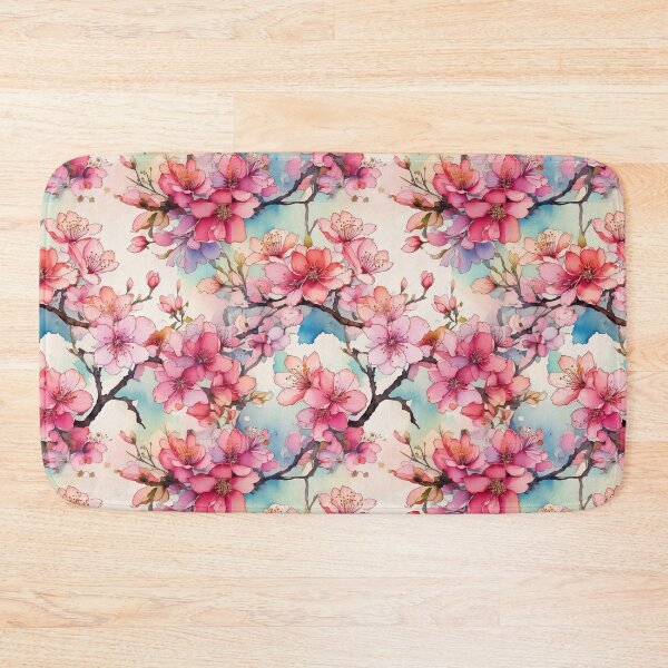 Item preview, Cherry blossoms flowers with stems pattern in watercolor  designed and sold by Designbes.